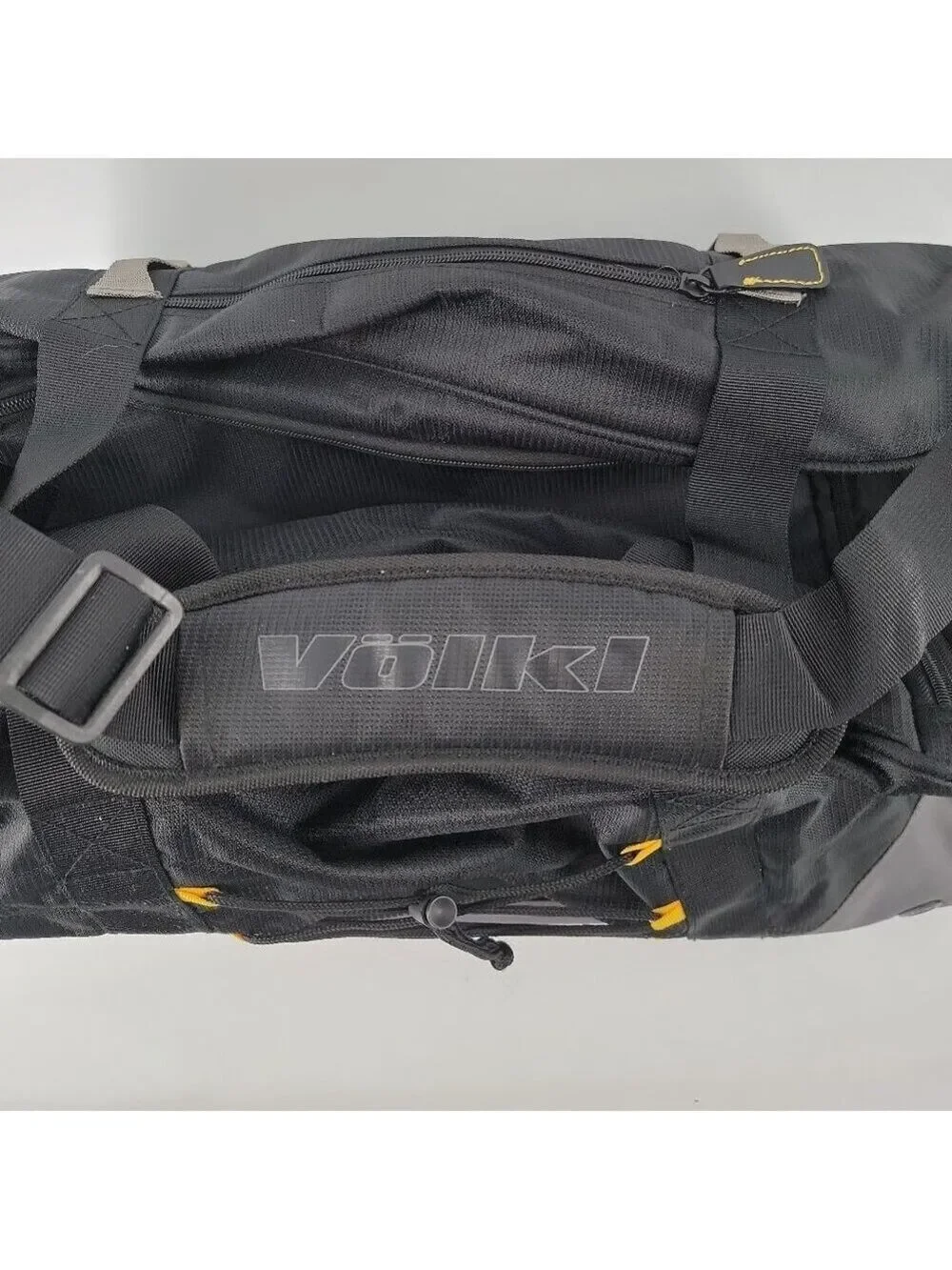 Völkl Sport Duffel Bag Black Gray Yellow Gym Travel Weekend